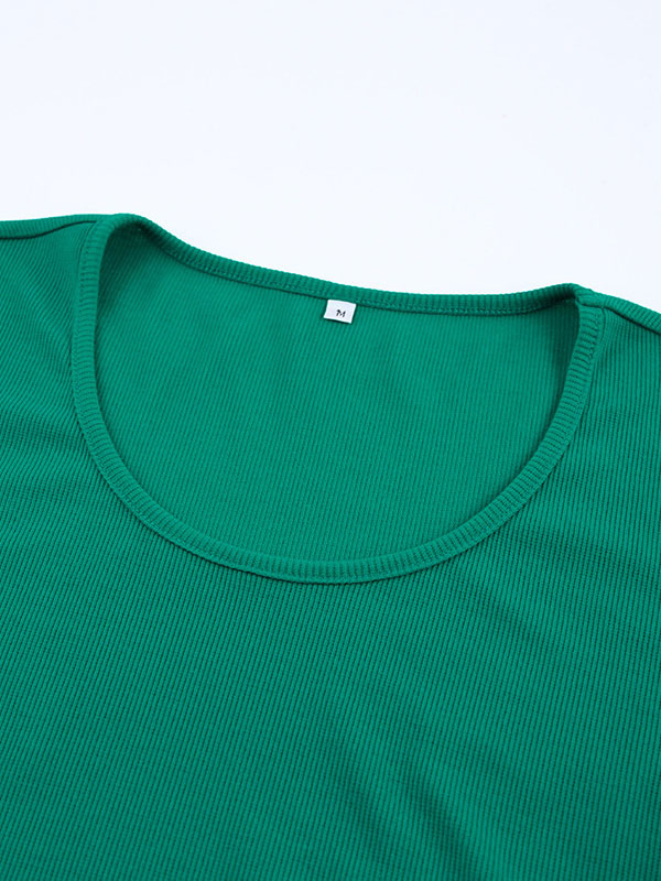 Mode Femme Tops | T-shirt Femme à Col Rond avec Manches Longues Unicolore - QZ19653