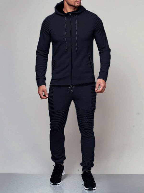 Men's Clothing Men's Activewear | Men's Activewear 2-Piece Long Sleeves Hooded Light Gray - RF48822