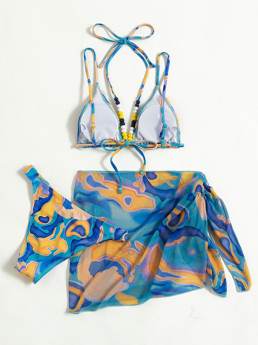 Women's Clothing Swimsuits & Cover-Ups | Bikini Swimsuit For Women Blue Summer Beach Swimwear - OI12397