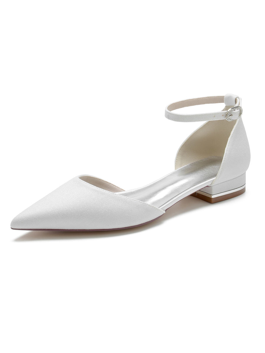 Shoes Occasion Shoes | Women's Ankle Strap Flat Bridal Shoes - PH74633