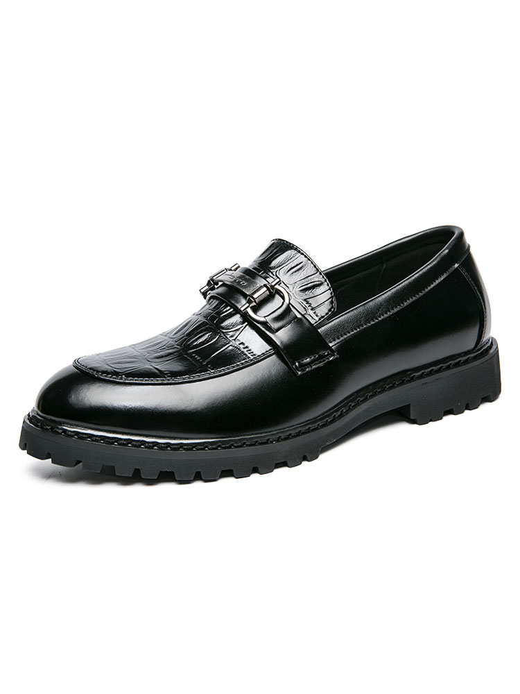 Zapatos de hombre | Zapatos mocasines para hombre Slip-On Detalles de metal Estampado de peces Punta redonda Cuero de PU - HC64079