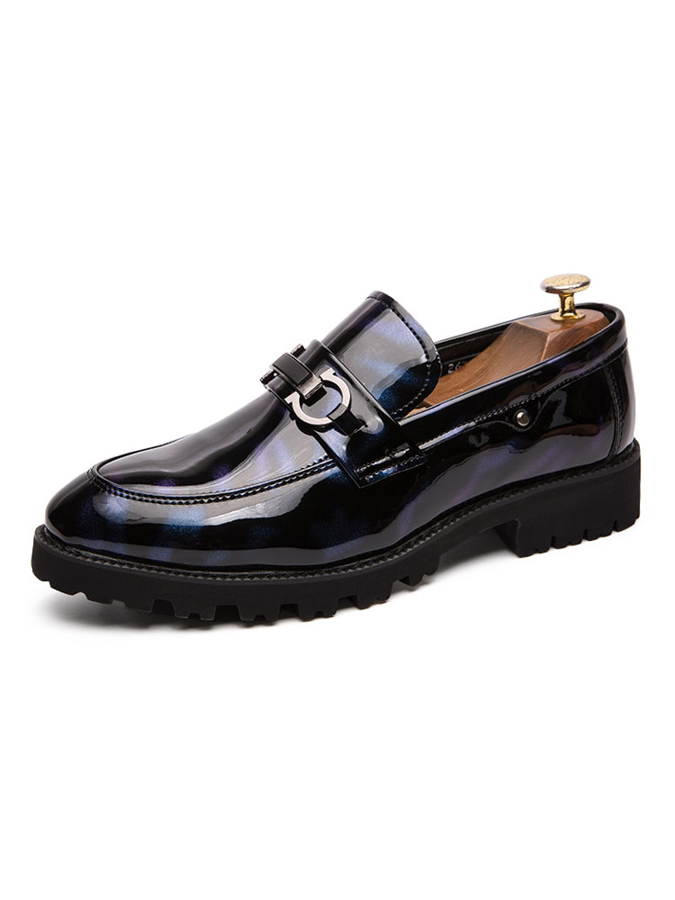 Zapatos de hombre | Zapatos mocasines para hombre Detalles de metal sin cordones Punta redonda Cuero de PU - LI80564