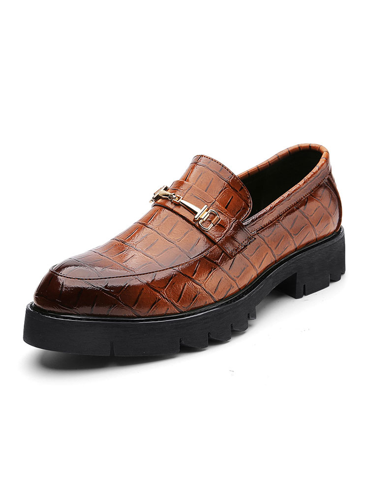 Zapatos de hombre | Zapatos mocasines para hombre Detalles de metal sin cordones Punta redonda Cuero de PU - QW81940