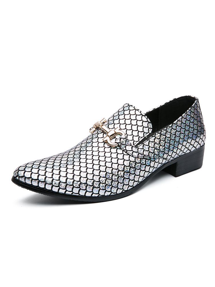 Zapatos de hombre | Zapatos de vestir para hombre Elegantes punta en punta Detalles de metal Slip-On Cuero de PU - JX93628