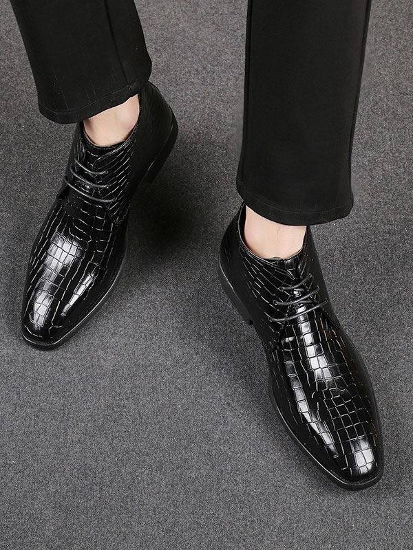 Shoes Men's Shoes | Boots For Man Fabulous Plaid Pointed Toe PU Leather - IG24213