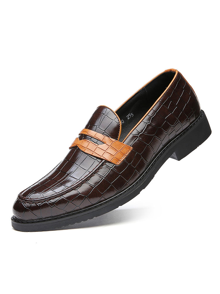 Shoes Men's Shoes | Men's Loafer Shoes Slip-On Monk Strap Round Toe PU Leather - RF90011