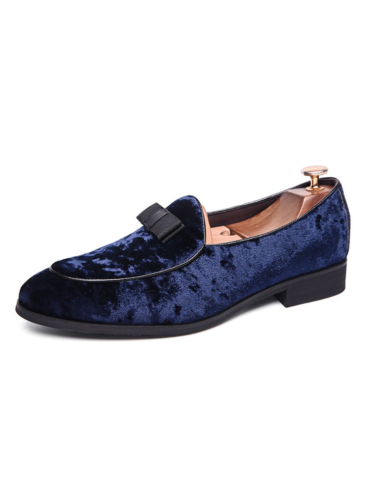 Shoes Men's Shoes | Mens Loafer Shoes Slip-On Bows Round Toe PU Leather Prom Shoes - GT14329