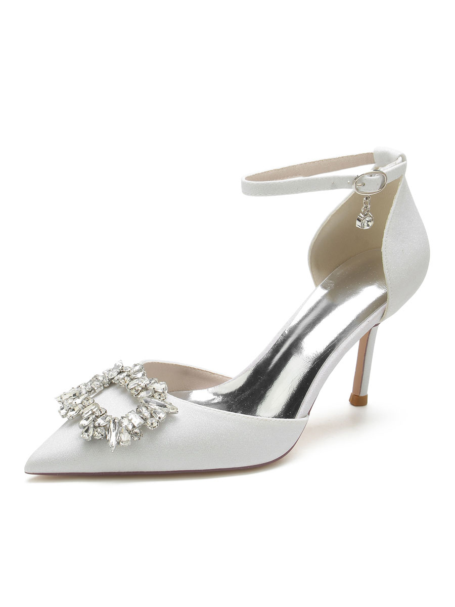 Shoes Occasion Shoes | Women's Bridal Pumps Rhinestones Ankle Strap Stiletto Heel Bridal Shoes - TR74584