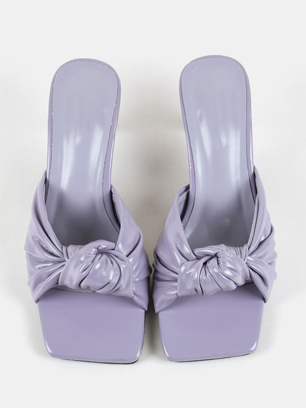 Chaussures Chaussures femme | Mules en cuir PU à talon aiguille pour femme lilas - EX17037