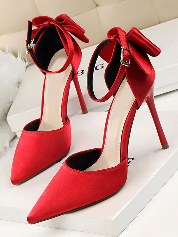 Chaussures Chaussures de Circonstance | Chaussures de soirée à talons hauts Chaussures de soirée à bout pointu rouge - WD49298