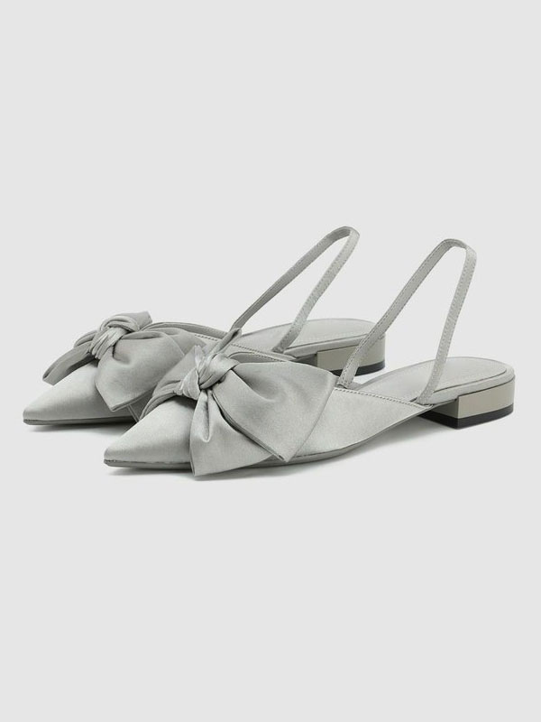 Chaussures Chaussures femme | Sandales plates à bout pointu pour femmes avec nœuds à enfiler en polyester - TJ68690