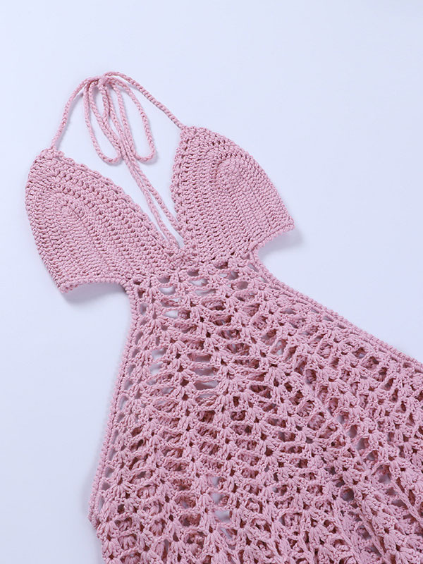 Women's Clothing Clubwear | Club Dress Fuchsia Pink Straps Neck Sleeveless Polyester Sexy Dress - GY80670