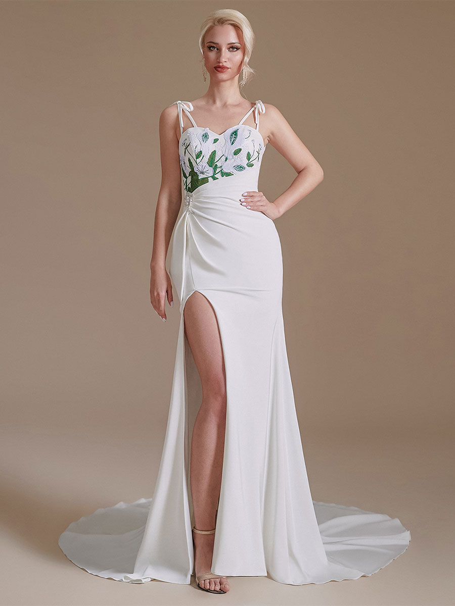 Boda Vestidos de novia | Vestido de novia simple Encaje Escote corazón Sin mangas Encaje Sirena 50 cm Vestidos de novia - LZ14609