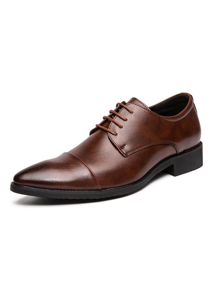 Zapatos de hombre | Zapatos de vestir para hombre, correa de punta estrecha de calidad, cuero PU ajustable - UC42646