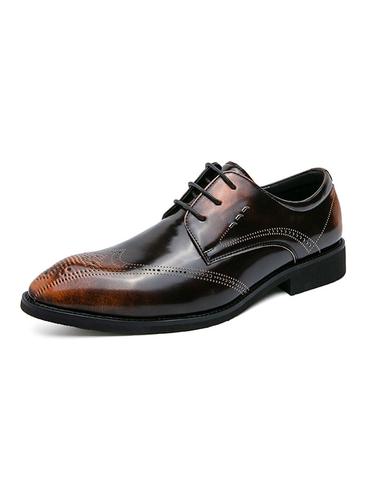 Zapatos de hombre | Zapatos De Vestir Hombre Calidad Punta Afilada Correa Ajustable Cuero PU - ON74855