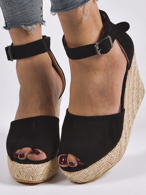 Chaussures Chaussures femme | Sandales compensées pour femmes Street Wear Terry Sandales à bout ouvert - OY18354