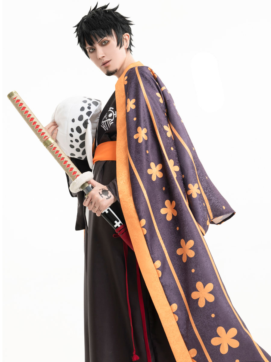 Costumi Cosplay di One Piece Wano Country Trafalgar D. Water Law Kimono 