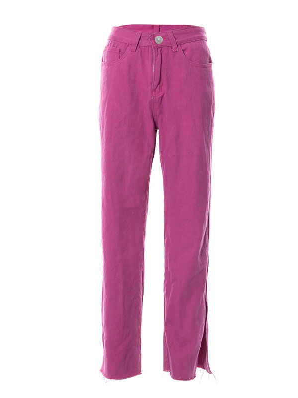 Women's Clothing Women's Bottoms | Pants Rose Cut Out Polyester Natural Waist Trousers - SD79129