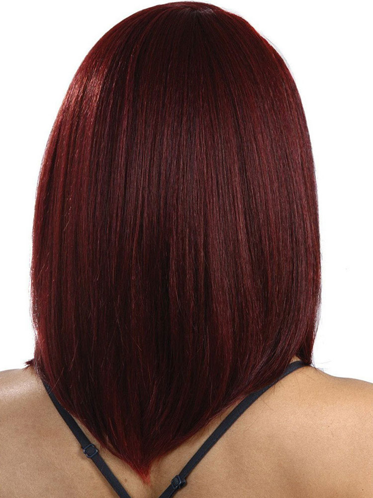 Women's Clothing Accessories | Medium Wigs Synthetic Wigs Women's Wigs Burgundy Bobs Heat-resistant Fiber Medium Medium Wig For 