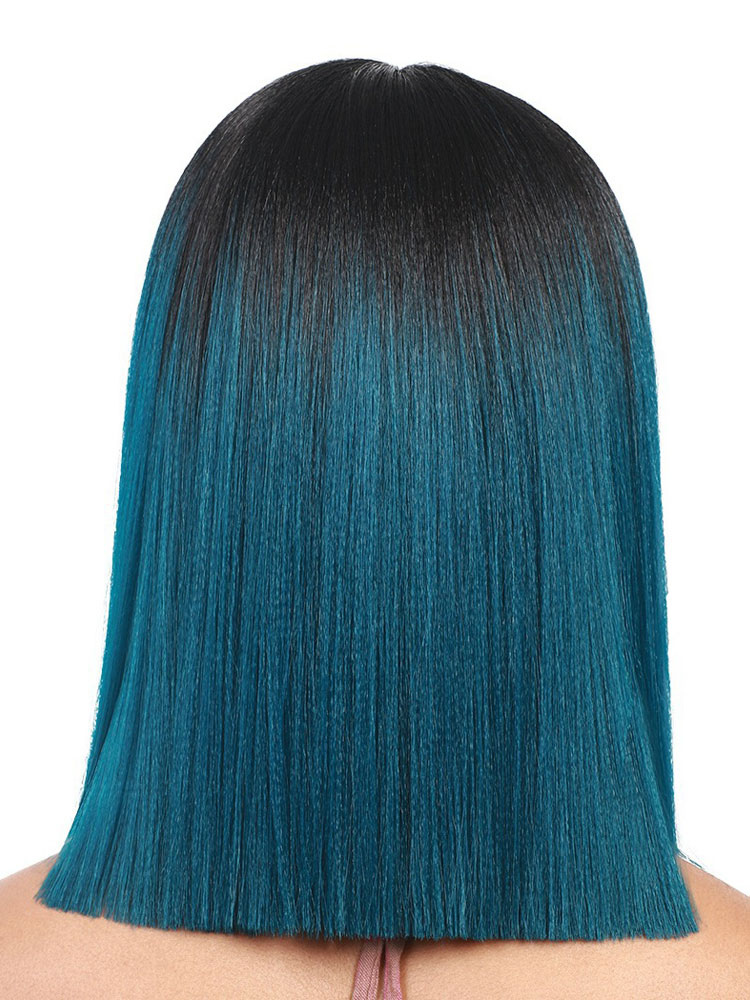 Women's Clothing Accessories | Medium Wigs Synthetic Wigs Women's Wigs Blue Bobs Heat-resistant Fiber Medium Medium Wig For Woma