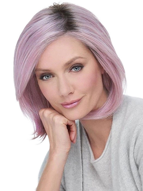 Women's Clothing Accessories | Synthetic Wigs Lavender Side-swept Bangs Heat-resistant Fiber Short Women's Short Wig For Women -