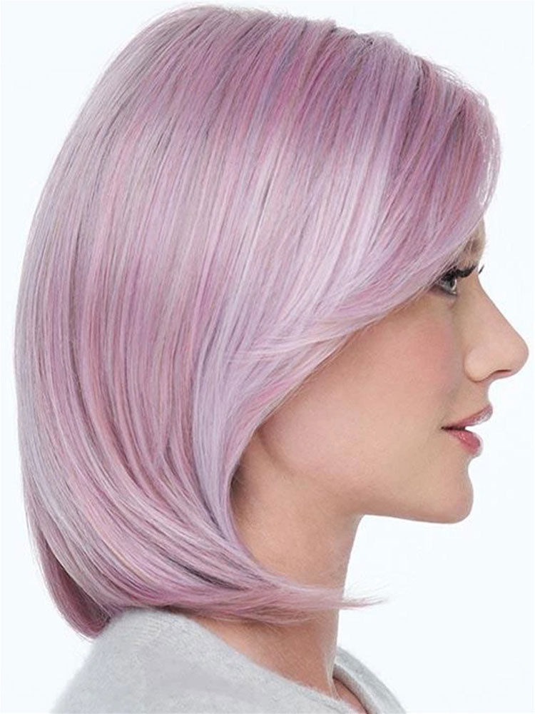 Women's Clothing Accessories | Synthetic Wigs Lavender Side-swept Bangs Heat-resistant Fiber Short Women's Short Wig For Women -