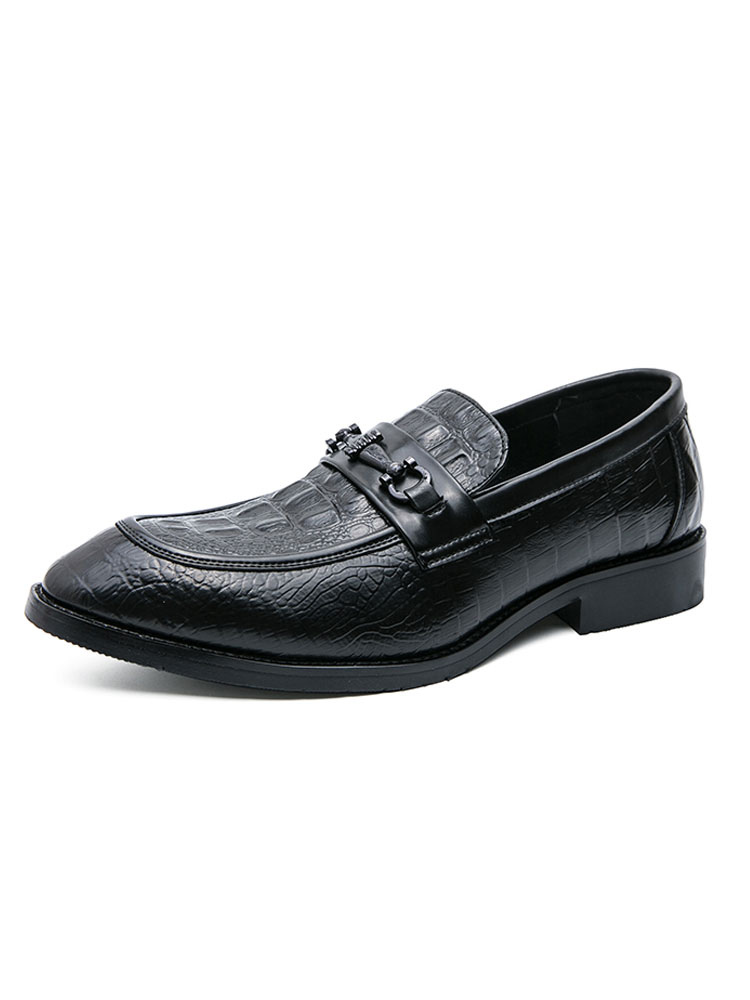 Zapatos de hombre | Zapatos mocasines para hombre Detalles de metal sin cordones Puntera puntiaguda Cuero de PU - HP32594
