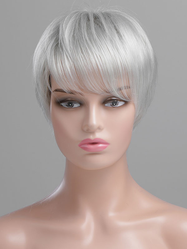 Women's Clothing Accessories | Human Hair Wigs For Women Silver Human Hair Chic Short Human Hair Wigs - GX43919