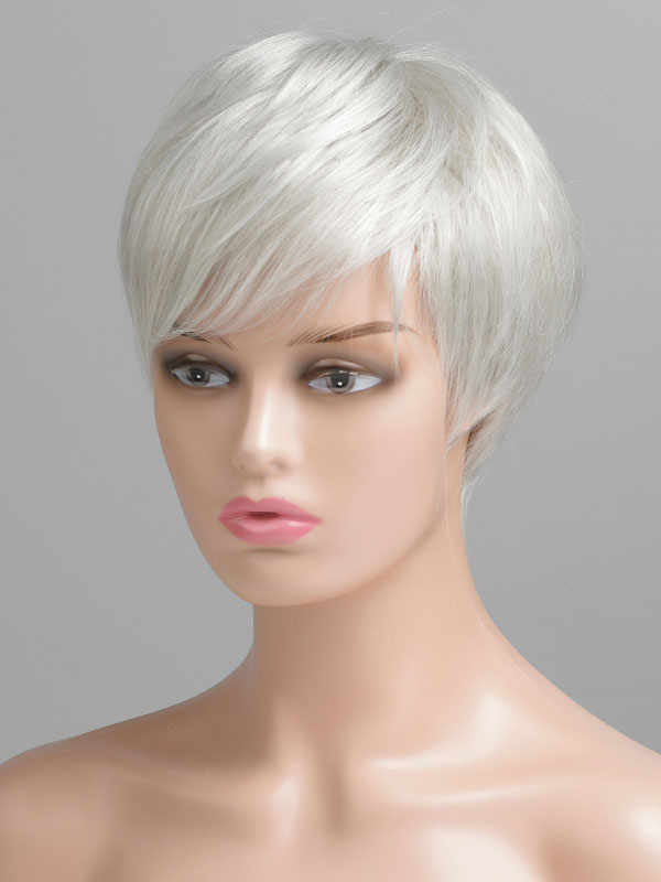 Women's Clothing Accessories | Human Hair Wigs For Women Silver Human Hair Casual Short Human Hair Wigs - GY77073