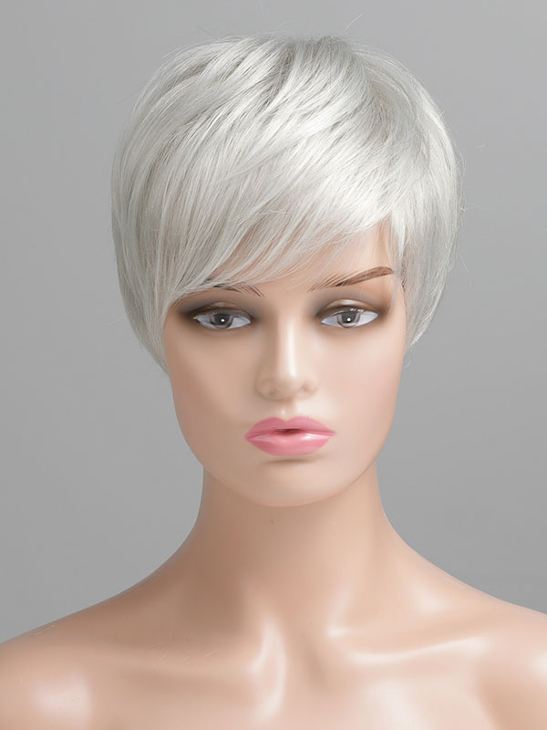 Women's Clothing Accessories | Human Hair Wigs For Women Silver Human Hair Casual Short Human Hair Wigs - GY77073