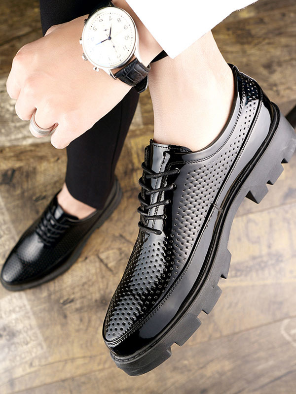 Shoes Men's Shoes | Dress Shoes For Man Modern Round Toe Strap Adjustable PU Leather - PR70872