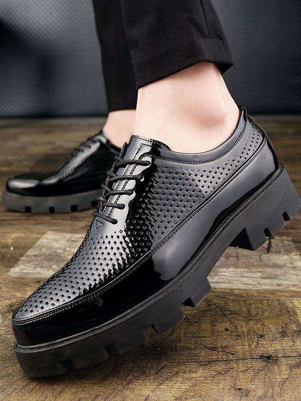 Shoes Men's Shoes | Dress Shoes For Man Modern Round Toe Strap Adjustable PU Leather - PR70872