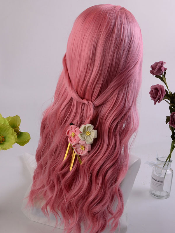 Costumes Lolita | Harajuku Fashion Lolita Wig Pink Long Heat-resistant Fiber Lolita Accessories - LP73403