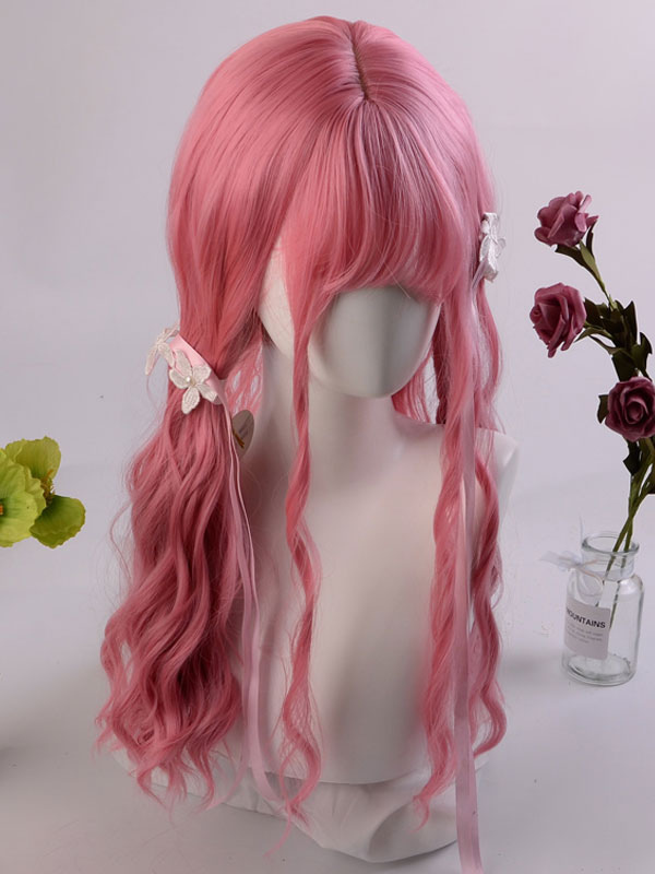 Costumes Lolita | Harajuku Fashion Lolita Wig Pink Long Heat-resistant Fiber Lolita Accessories - LP73403