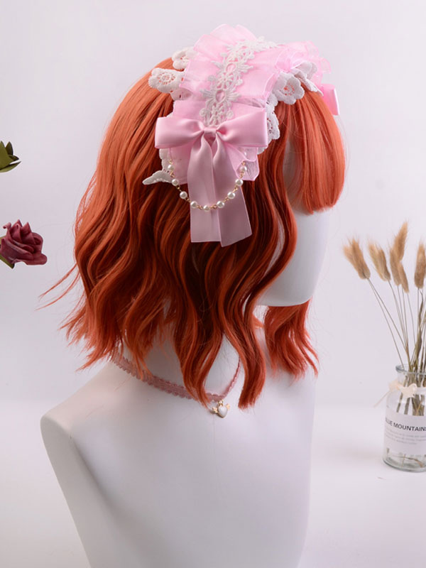 Costumes Lolita | Sweet Lolita Wigs Orange Short Heat-resistant Fiber Lolita Accessories - CU31388