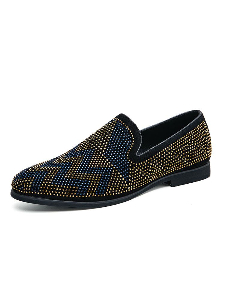 Shoes Men's Shoes | Mens Loafer Shoes Slip-On Studded Round Toe PU Leather - HE58119