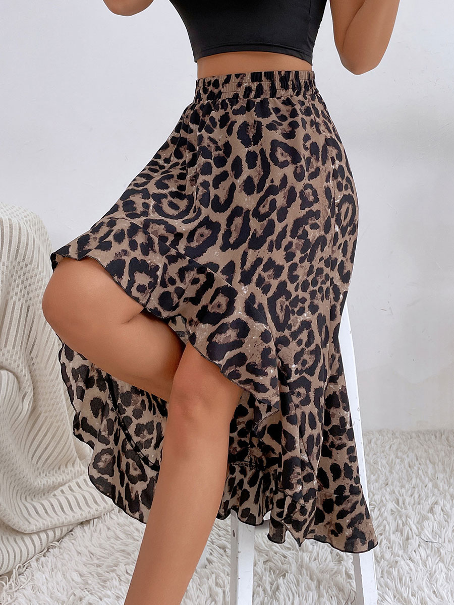Mode Femme Bas Femmes | Jupe Longue Femme Imprimé Coupe Cintrée Bas Evasée avec Traîne - JO54915