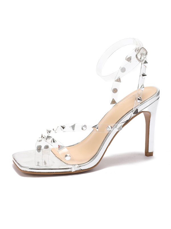 Chaussures Chaussures femme | Sandales à talons pour femmes Bout carré Talon aiguille Sandales PC transparentes - AB29732