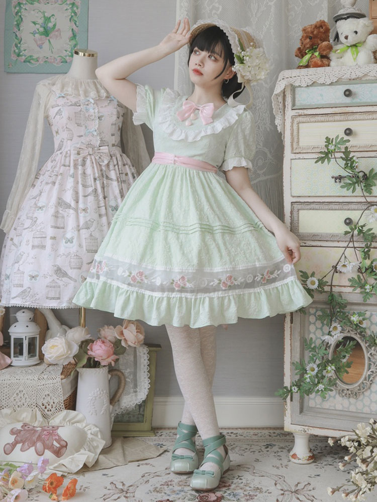 Sweet Lolita Dress Polyester Short Sleeves Dress - Milanoo.com