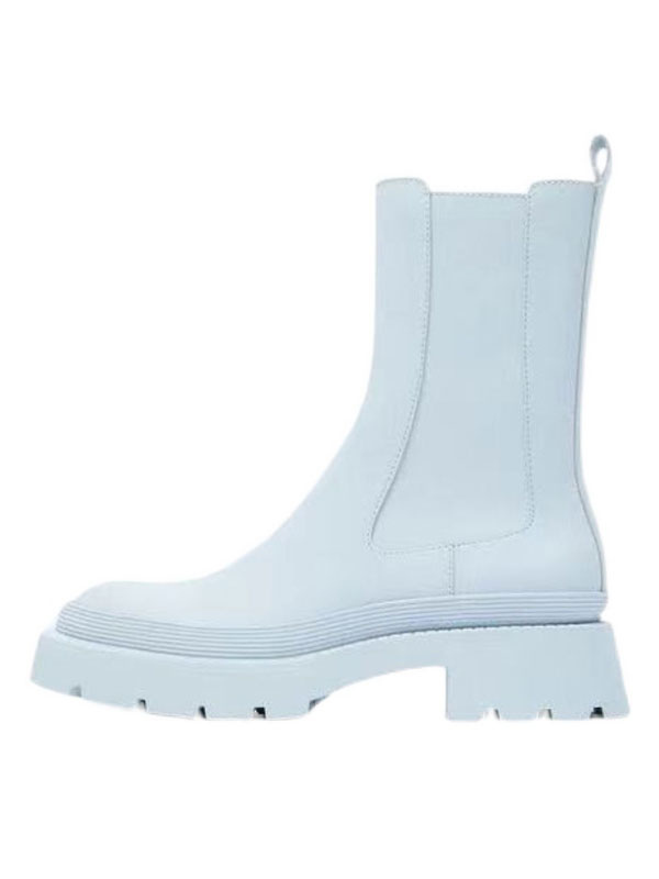 Women's Chelsea Boots PU Leather Round Toe Flat Ankle Boots