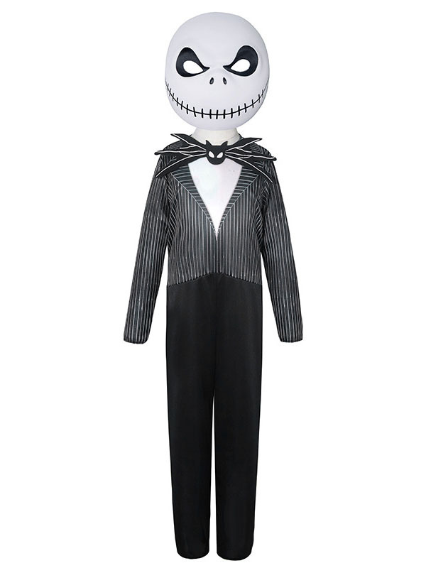 Disfraces de Halloween para niños Mono de poliéster de fibra de poliéster  de Halloween negro Mono de máscara para niños 