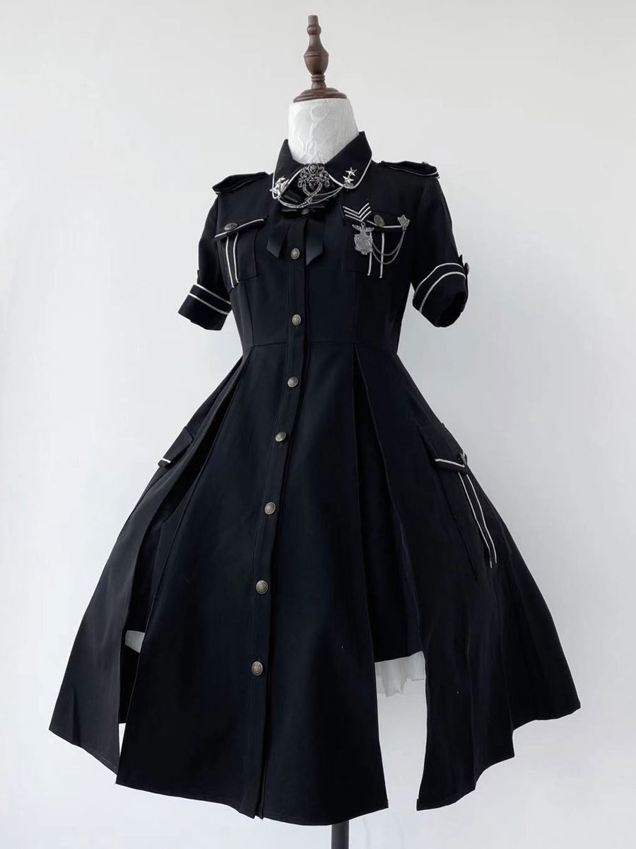 costumes-military-uniform-lolita-army-gray-black-milanoo