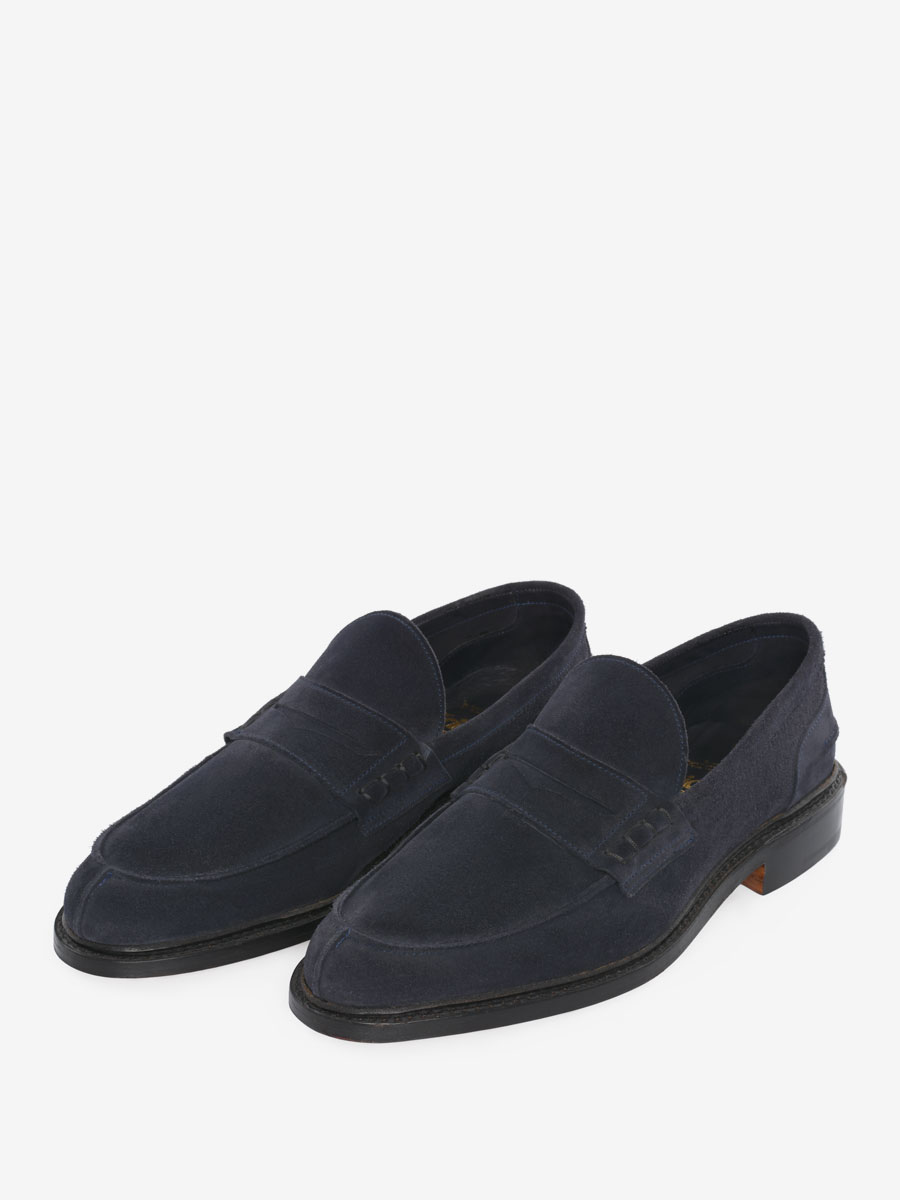 Mens Loafer Shoes SlipOn Round Toe Suede Leather