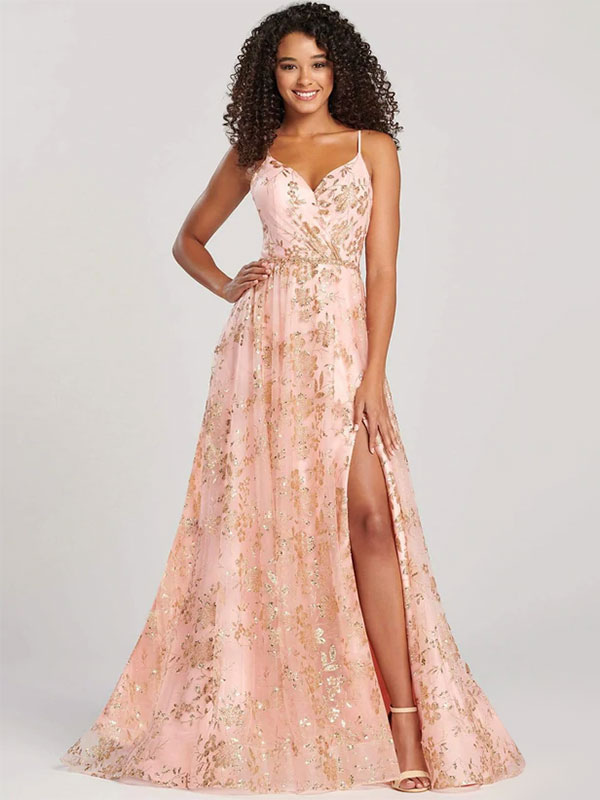 Robe Longue Fendue Sans Manches À Bretelle