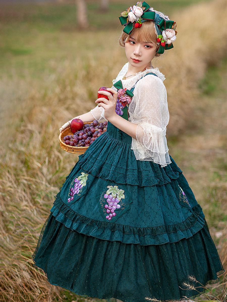 Classic Lolita Dress Classic Floral Dress Classic Lolita Floral Print JSK Dress, Side Pockets Classic Lolita Dress Classic Floral Dress Classic Lolita Floral Print JSK Dress, Side Pockets