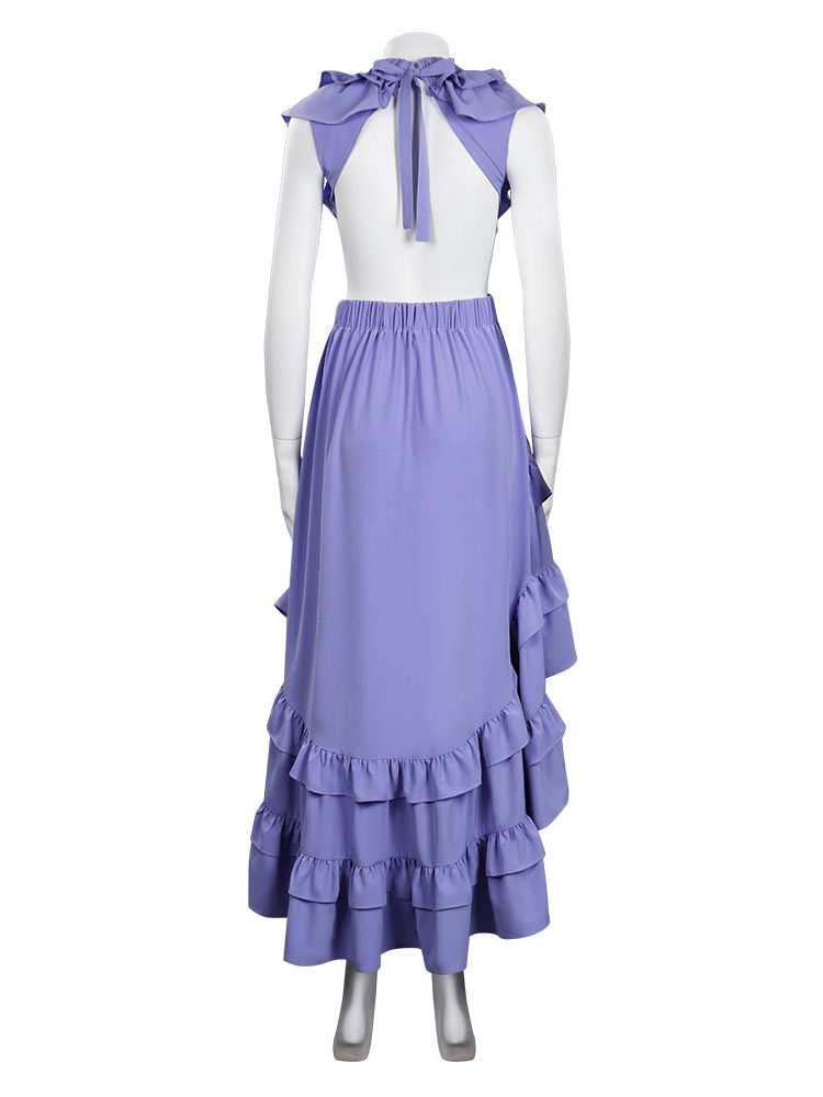 Women's Clothing Dresses | Maxi Dress V-Neck Sleeveless Polyester Retro Layered Long Dress - QF22474