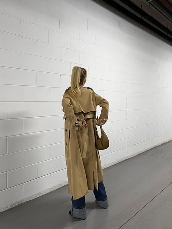 Women's Clothing Outerwear | Long Coat For Woman Turndown Collar Long Sleeve Casual Thicken Khaki Woolen Coat - DF07814