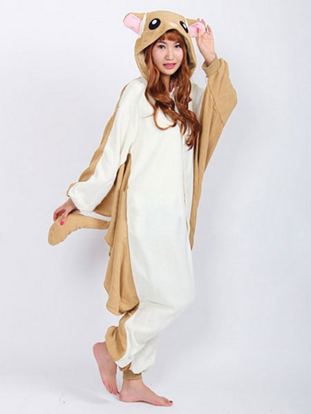 Disfraz Halloween Kigurumi pijamas mono de ardilla voladora para de dormir de franela adulto marrón Animal Halloween - Costumeslive.com