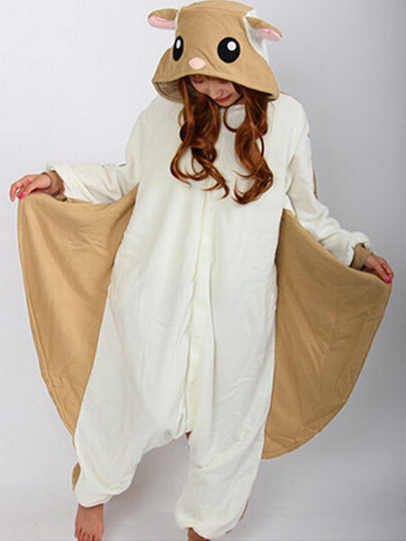 Disfraz Halloween Kigurumi pijamas mono de ardilla voladora para de dormir de franela adulto marrón Animal Halloween - Costumeslive.com
