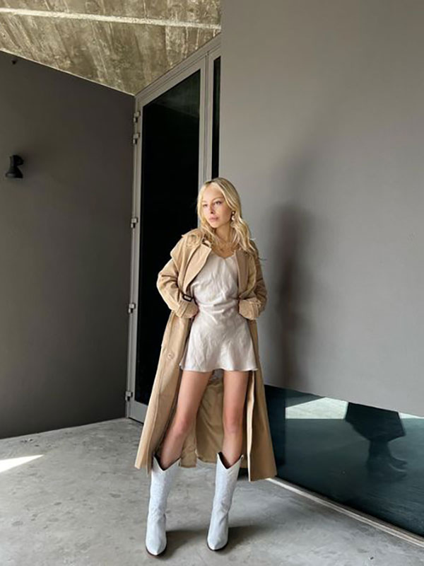 Women's Clothing Outerwear | Long Coat For Woman Turndown Collar Long Sleeve Casual Thicken Khaki Woolen Coat - DF07814